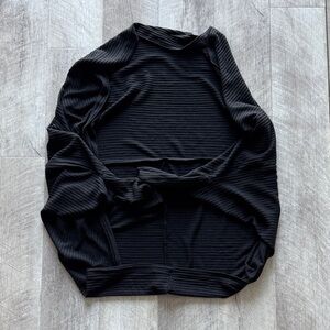 Black Ribbed Cardigan